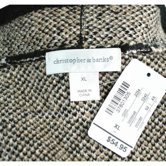 Christopher & Banks Plaid Sweater Vest Size - XL - X - 1X - Open Front CJ NWT - Picture 5 of 5